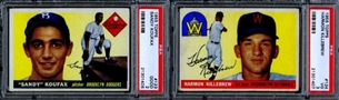 1955 Topps Koufax and Killebrew HOFer Rookie cards – both PSA Graded